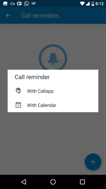 Call reminder in CallApp