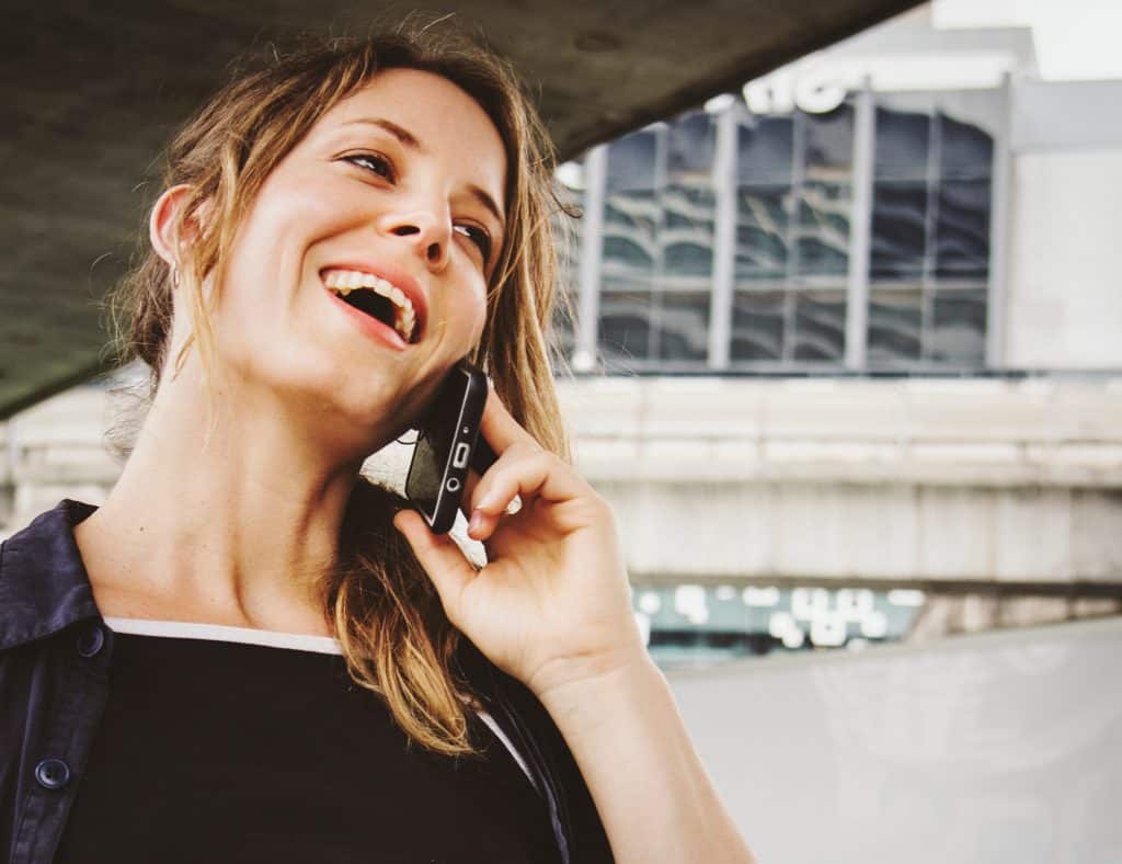 Woman talking on phone