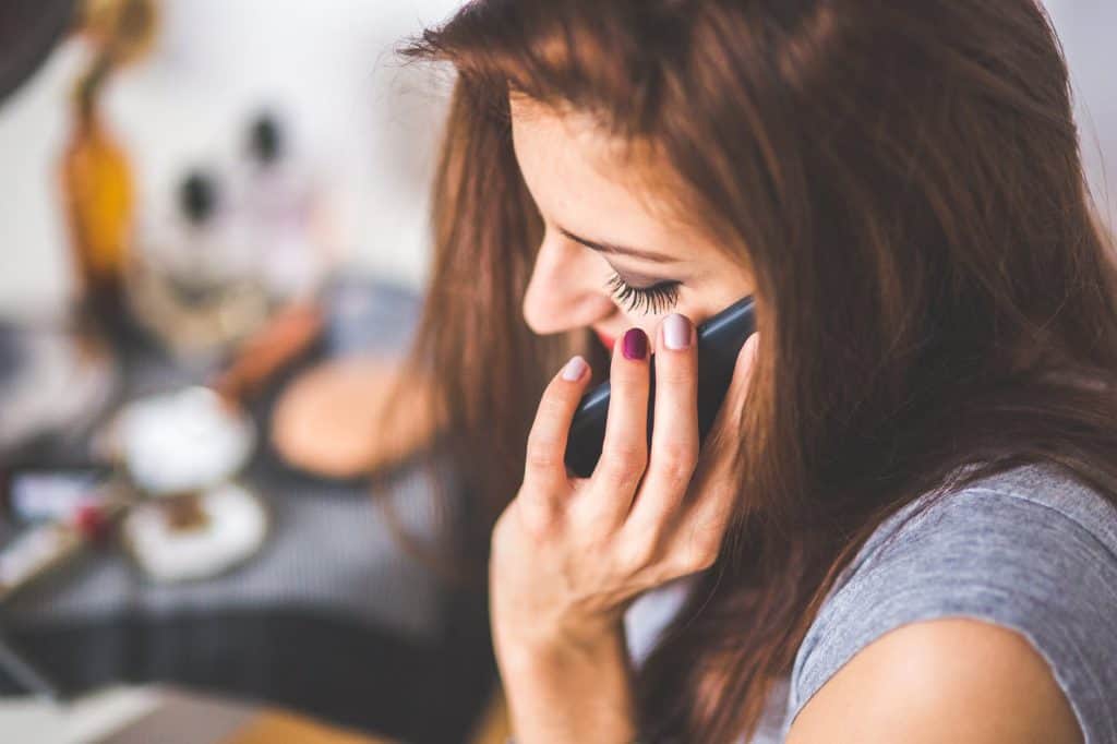 Woman talking on phone