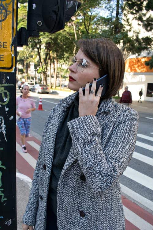 Woman talking on phone