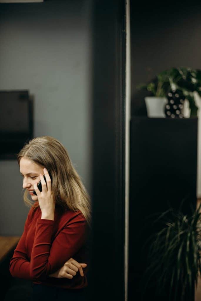 Woman talking on phone