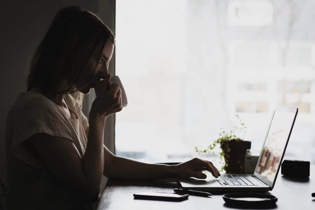 A woman hard at work in front of her computer