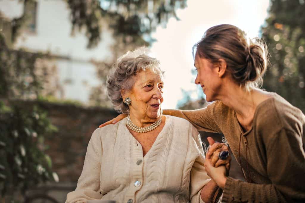 A mother and daughter spending time together