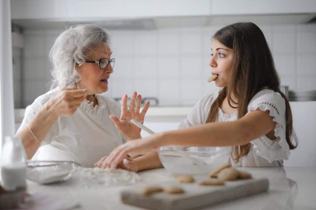 A grandmother spending quality time with her grand-daughter