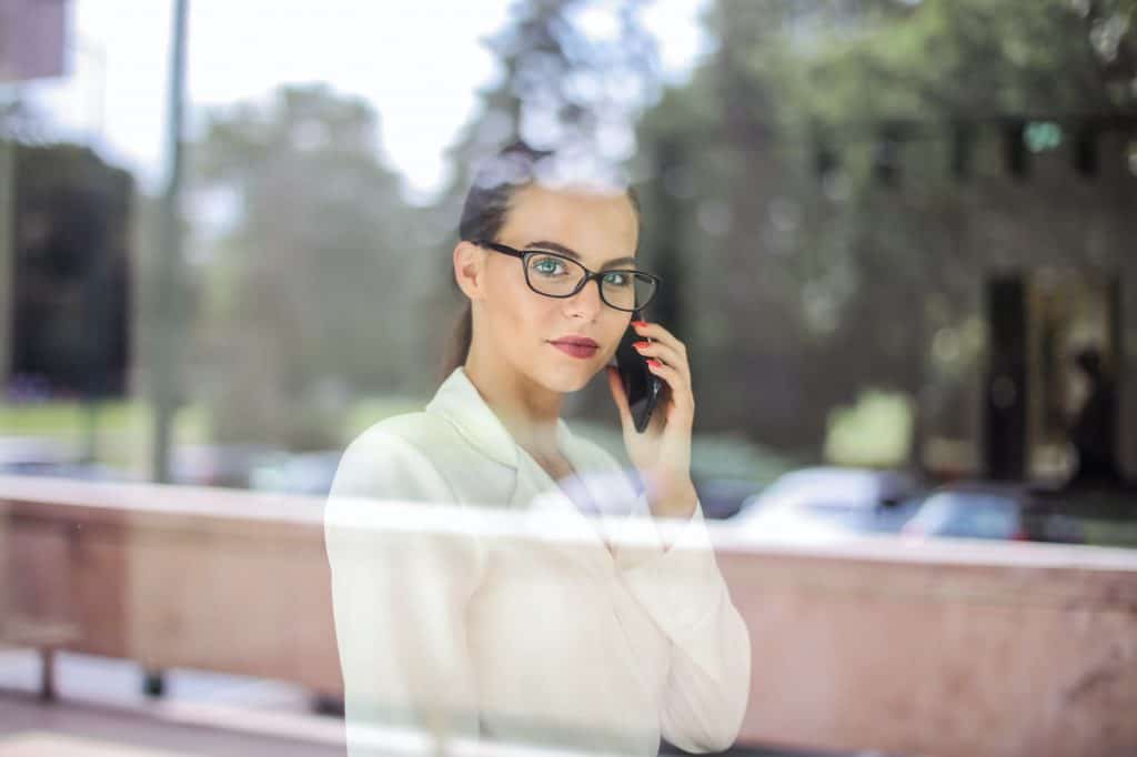 A businesswoman speaking on the phone 