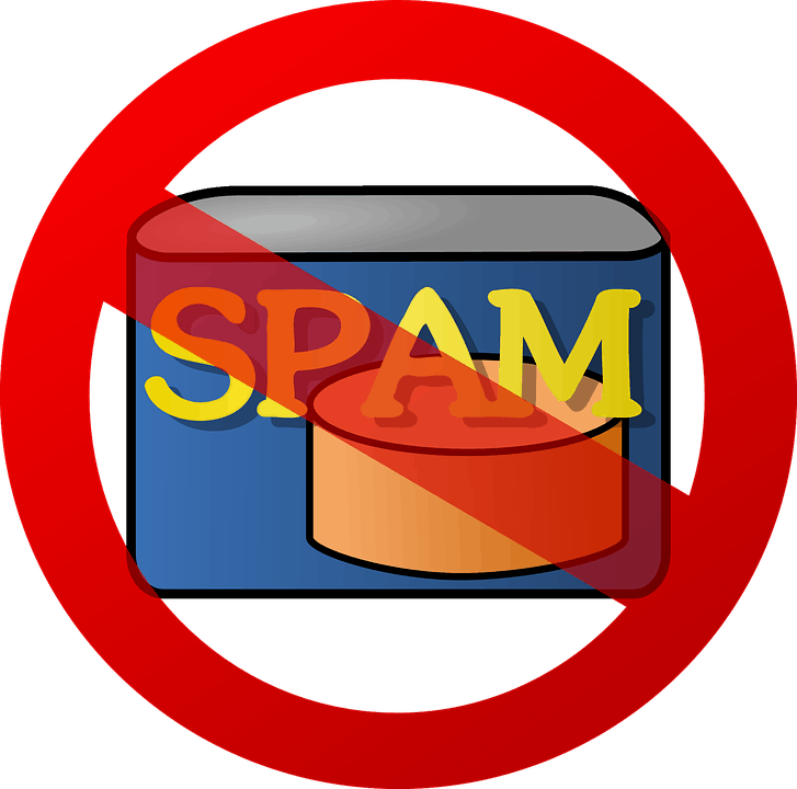 An illustrated can of spam being blocked off 