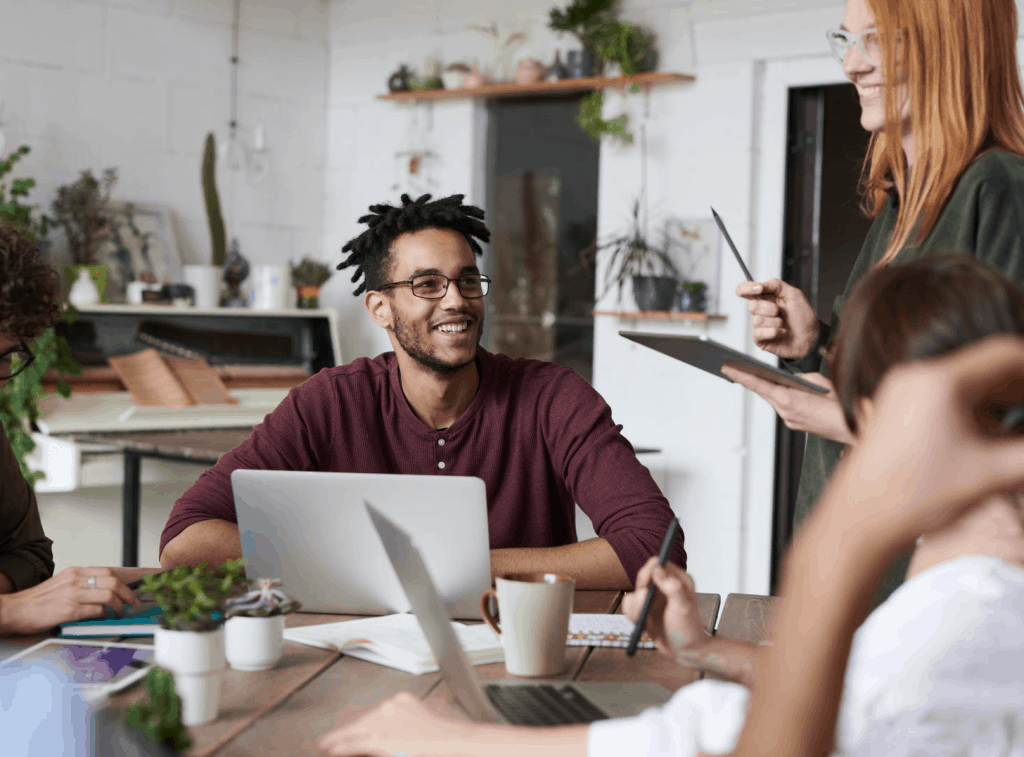 A group of people working together 