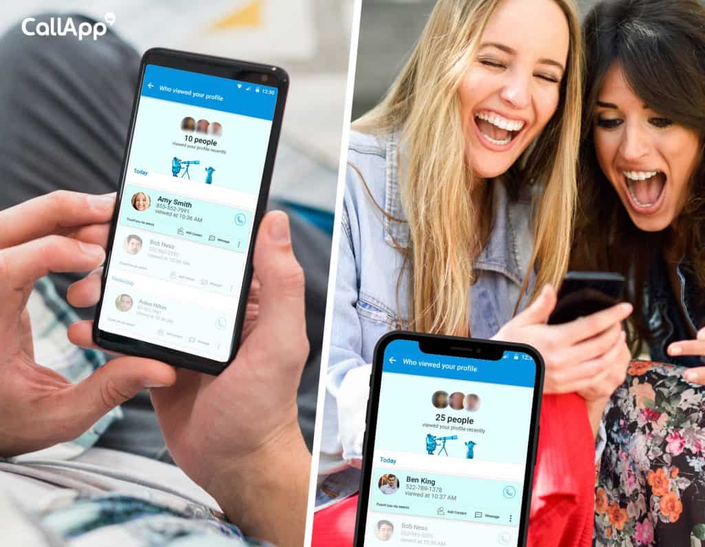 The CallApp Who Viewed My Profile feature in action