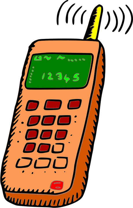 An illustrated image of a cell phone ringing 