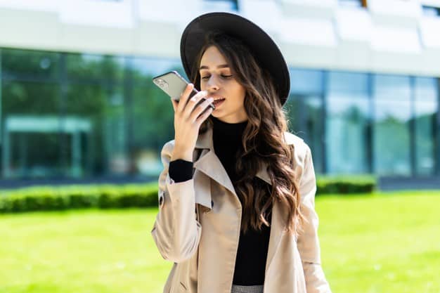 A young trendy woman speaking on the phone