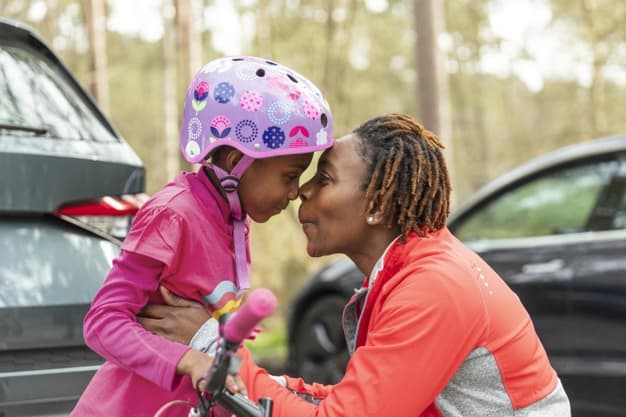 A mother and daughter sharing a special moment together 